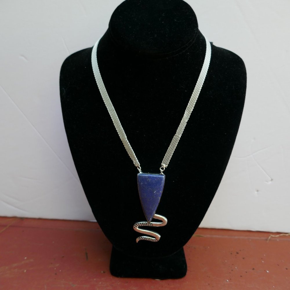 Blue Turquoise Ethnic necklace 17"